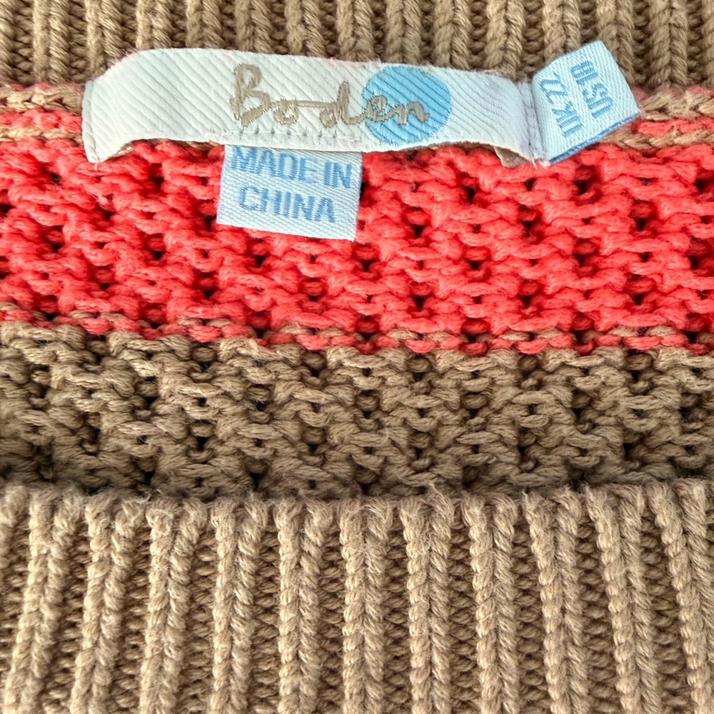 Boden classic Coral and Taupe Knit Sweater Oversized feel - Picture 3 of 9